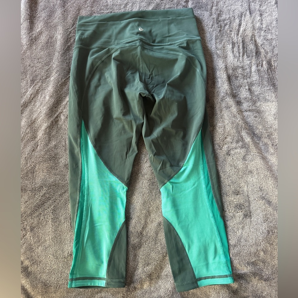 Lululemon Mix & Mesh Crop 21” Teal Green Leggings